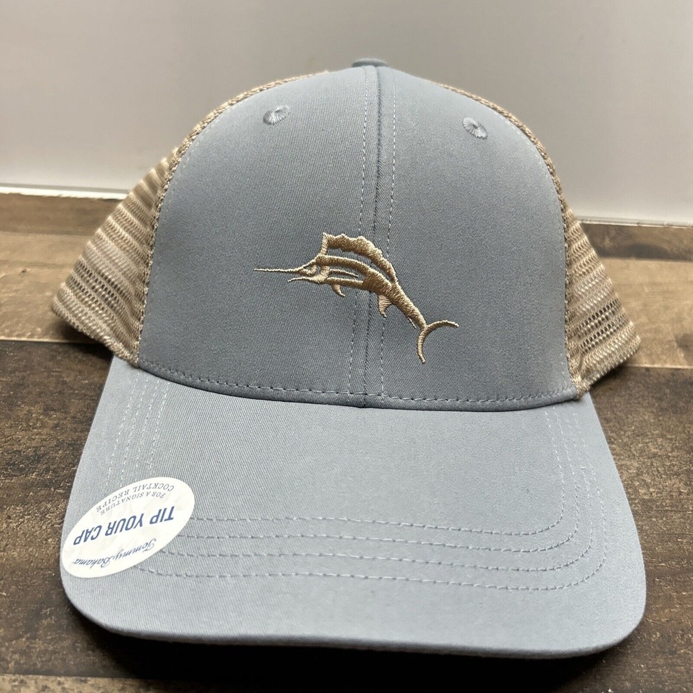 NWT Tommy Bahama Mesh Trucker Hat Adjustable Blue/tan Mesh Golf Outdoors Fishing